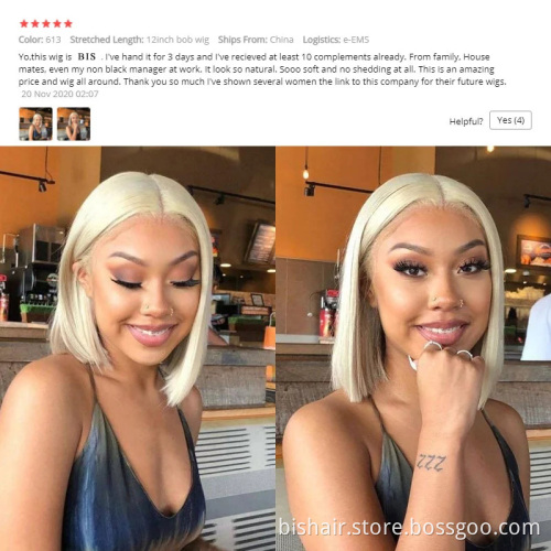 T Lace 613# Bob Wig Cheap Wholesale Vendor Short Bob Wigs Blonde 613 Straight Brazilian Human Hair Wig